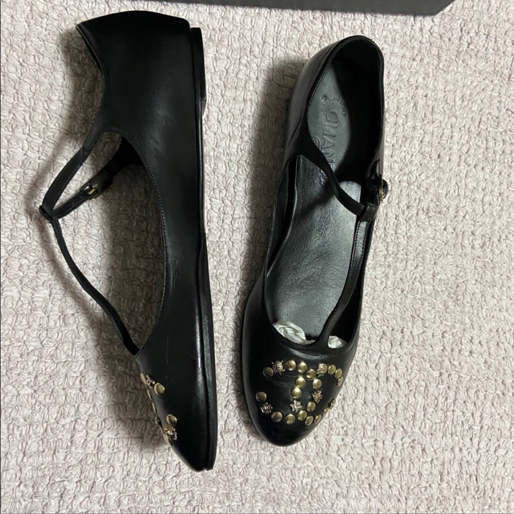 Rare Chanel lucky charms Ballerinas / Mary Jane’s in black - Picture 5 of 10